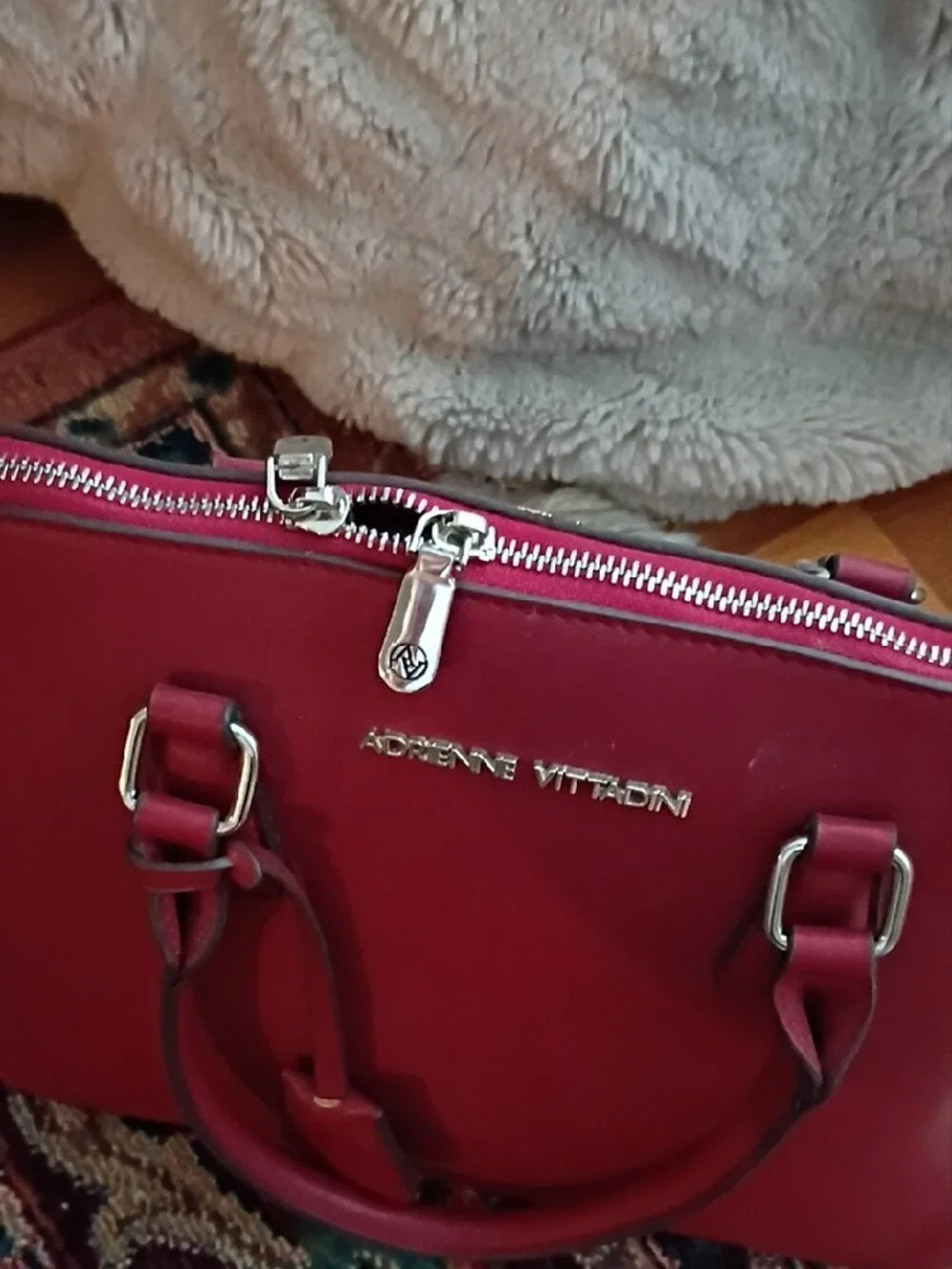 Adrienne Vittadini Wine-Red Dome Satchel
